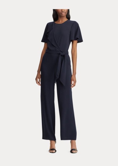 Ralph Lauren Ruffled Crepe Jumpsuit Dame Danmark (VWXCZ5708)